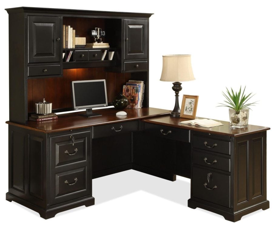 Computer desk with hutch