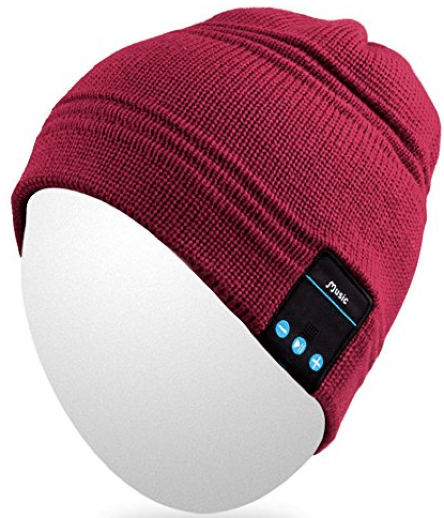 Black TAKSON Wireless V5.0 Bluetooth Beanie Hat with Stereo Headphone Mic Unisex Knit Music Beanie Hat Washable 